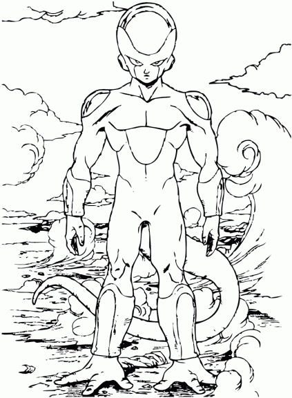 Coloriage De Dragon Ball Z Freezer À Imprimer  De Coloriage