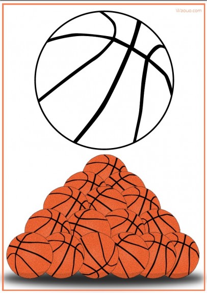 Coloriage d’un ballon de Basket à imprimer et colorier