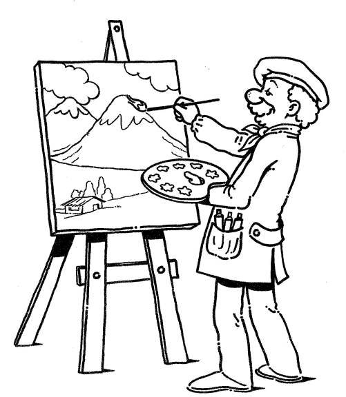 Painter coloring page