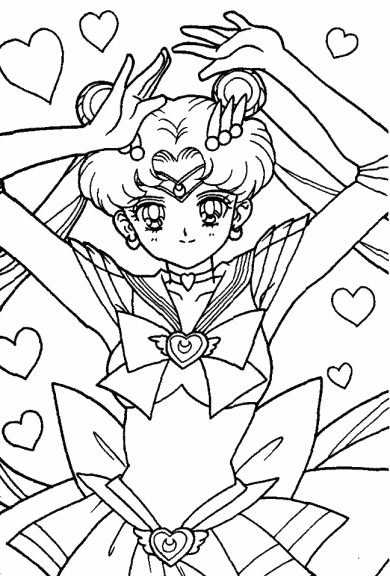 Sailor Moon dažymo puslapis