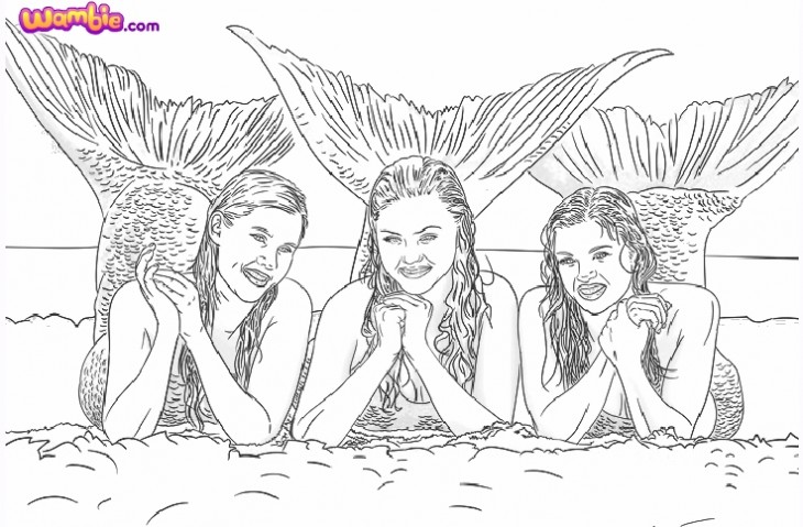 h20 just add water mermaids - free coloring pages