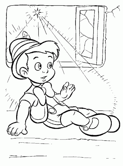 Omalovánka Pinocchio malý chlapec