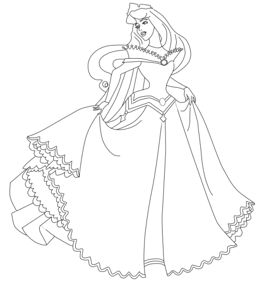 Princess: Aurora coloring page to print and color