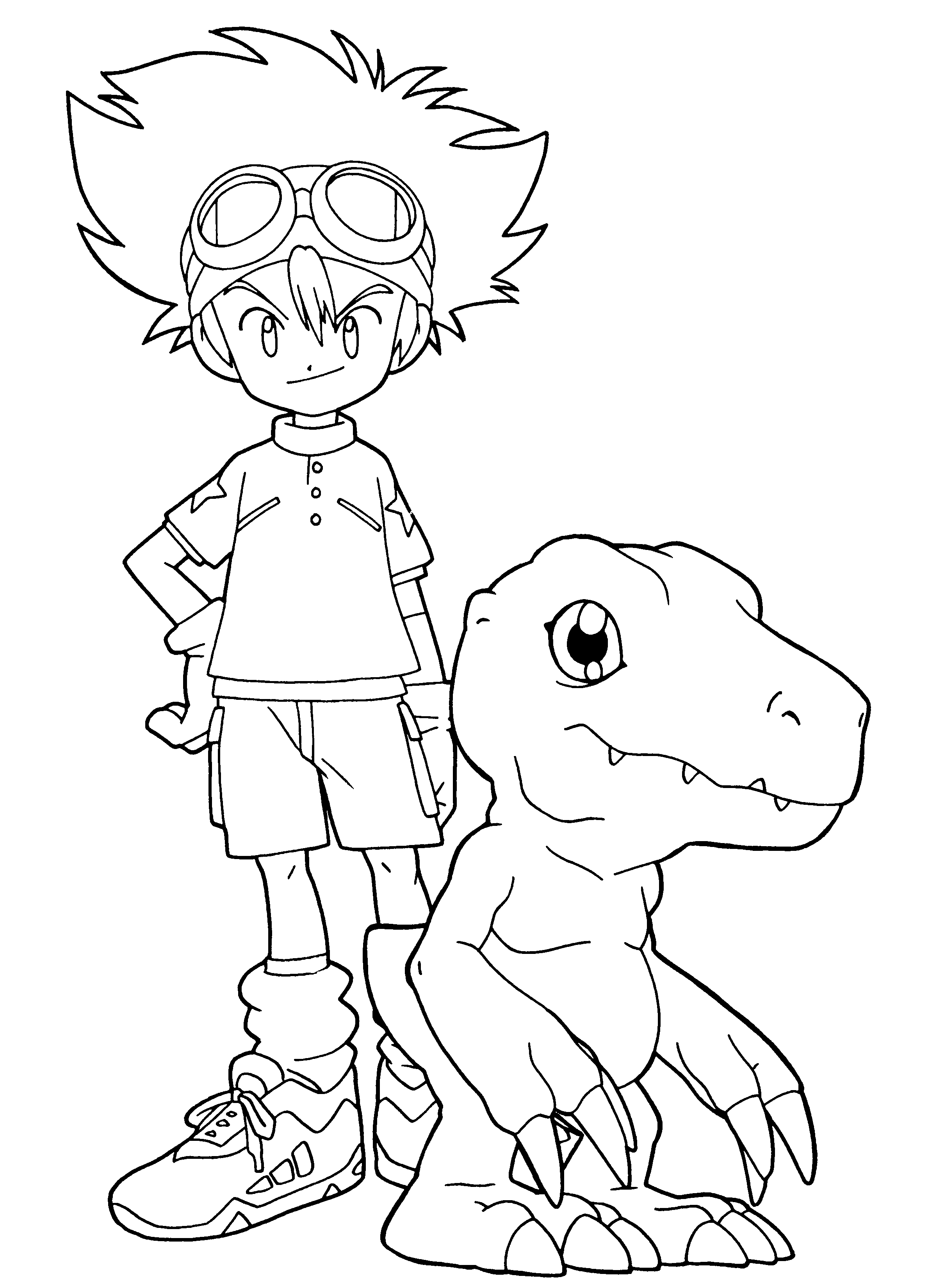 Digimon Agumon coloring page to print and color