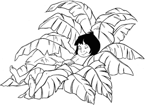 Mowgli The Jungle Book coloring page to print