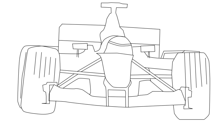 Kleurplaat Formule 1-auto