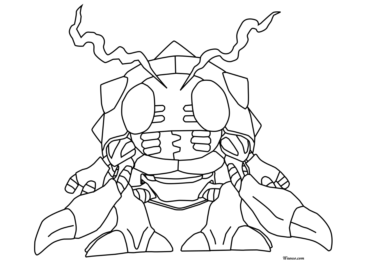 Digimon Tentomon Coloring Page To Print And Color