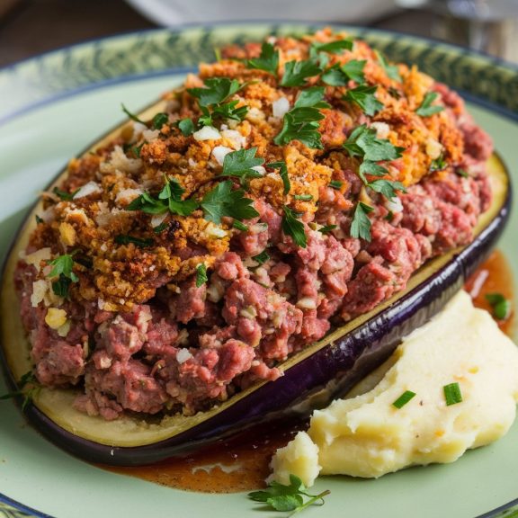 pastel de carne de berenjena